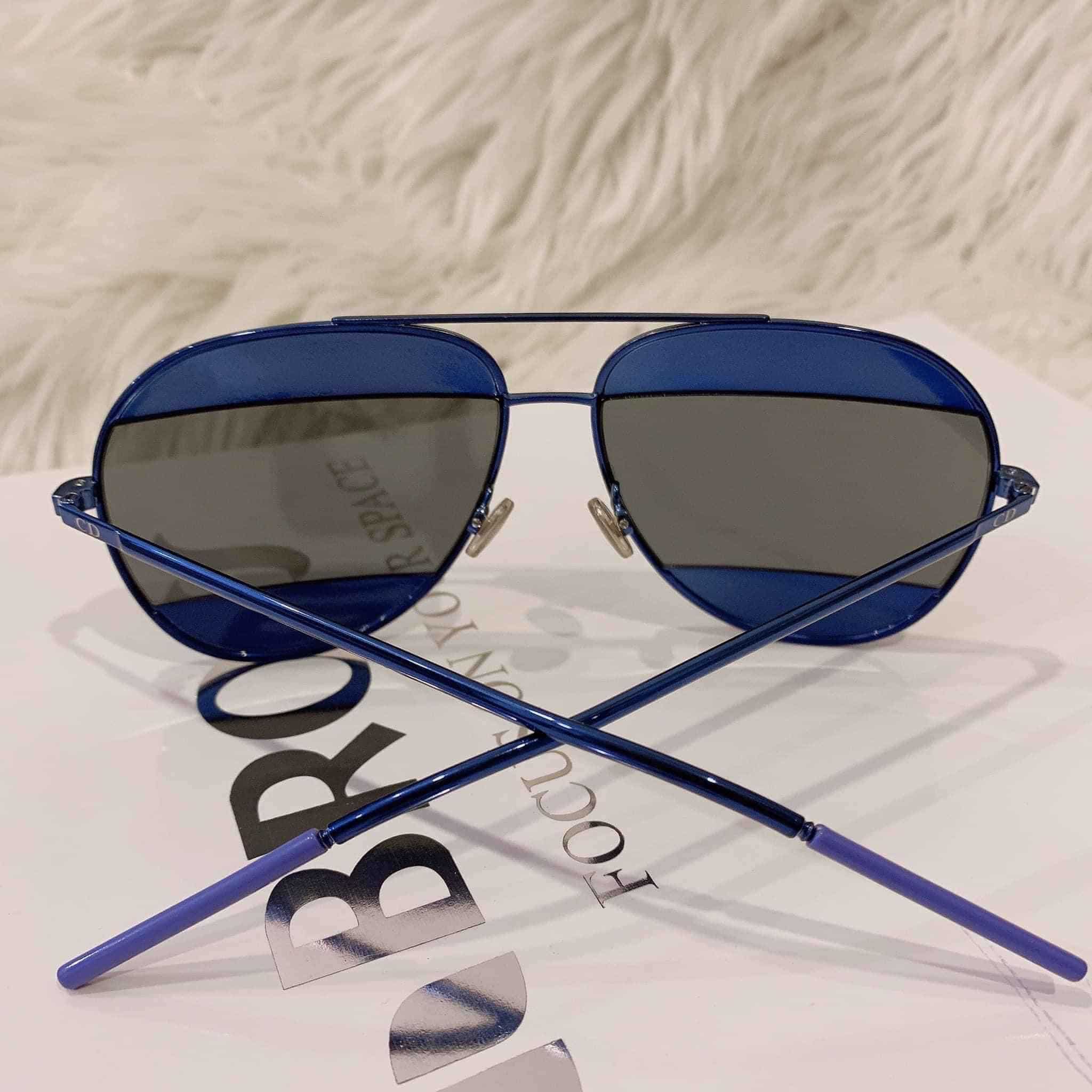 Christian Dior Split Silver and Gold Mirror Aviator Sunglasses  I MISS YOU  VINTAGE