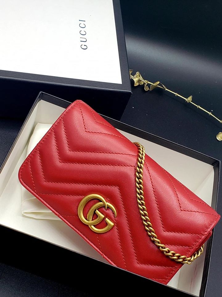 Túi Xách Nữ Gucci Marmont Mini Bag Red Leather - Gostyle