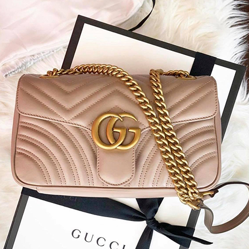 Túi Xách Nữ Gucci Marmont Small shoulder bag Pink Leather - Gostyle