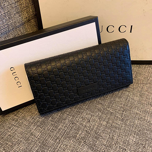 Ví Nữ Gucci Signature Embossed Calfskin Black Leather - Gostyle