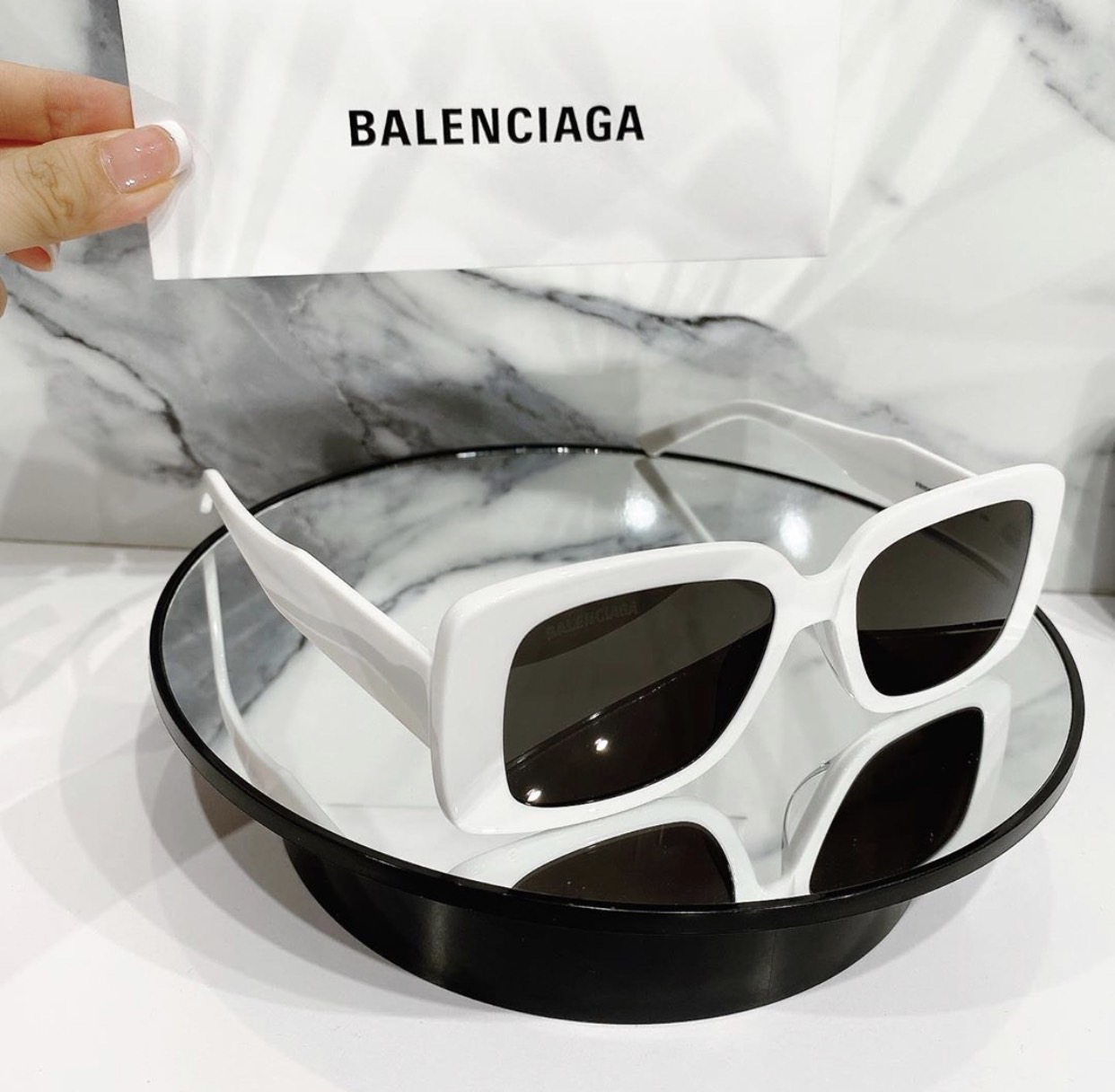 Balenciaga BB0157s004 swift silver wrap around sunglasses