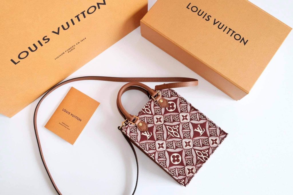 Louis Vuitton Brown Monogram Coated Canvas Petit Sac Plat Gold