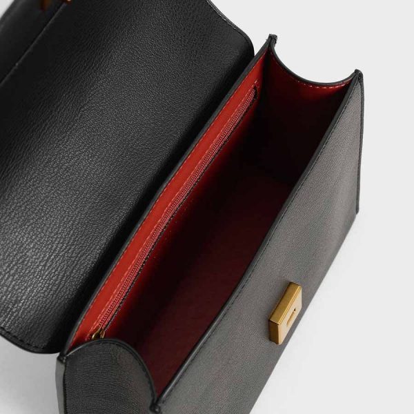 Túi Xách Nữ Charles & Keith Front Flap Chain Handle Crossbody Bag Black