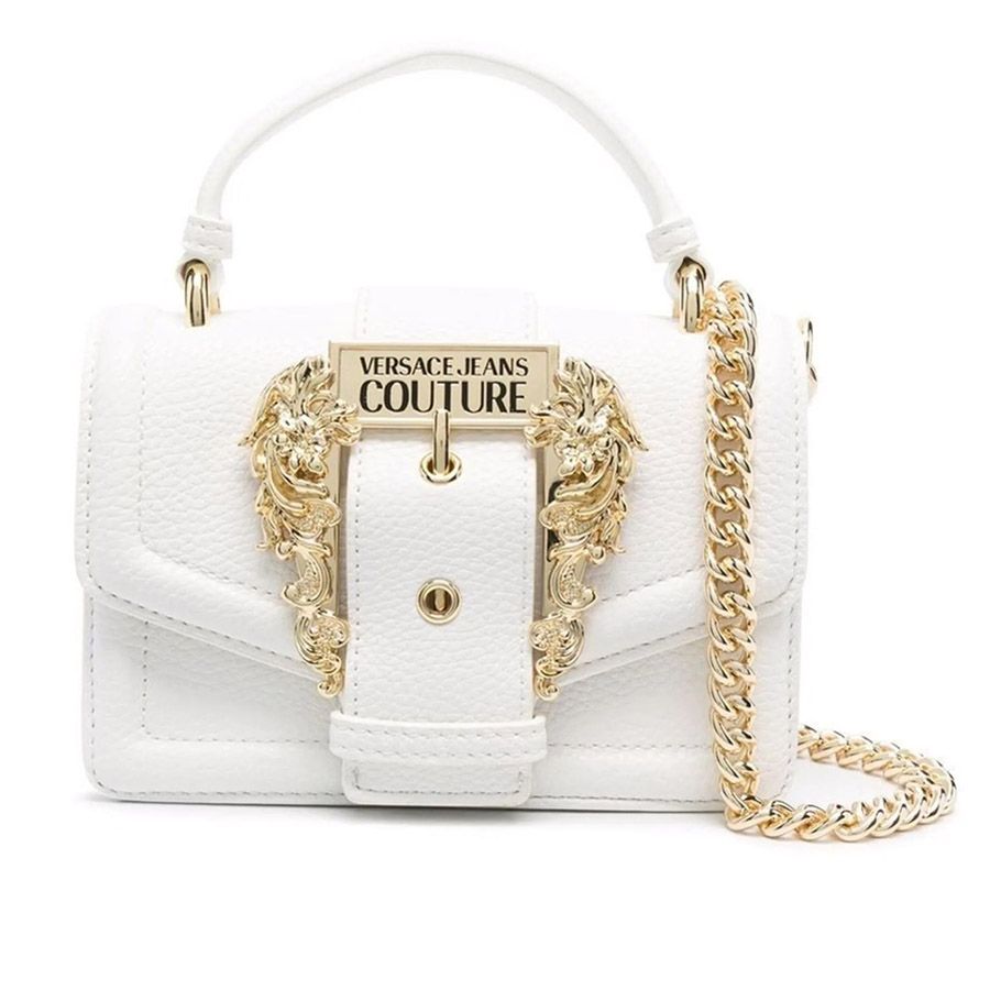 Túi Xách Nữ Versace Jeans Couture Mini Baroque Buckle Tote Bag Màu Trắng -  Gostyle